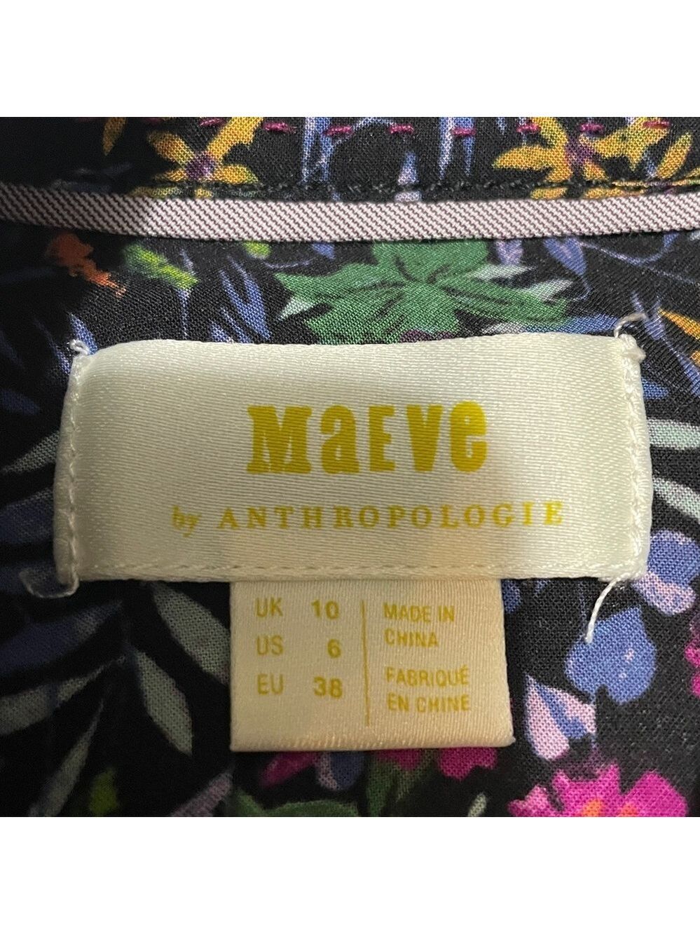 Anthropologie Maeve Floral Long Sleeve Button Down Blouse 6 - Picture 7 of 8